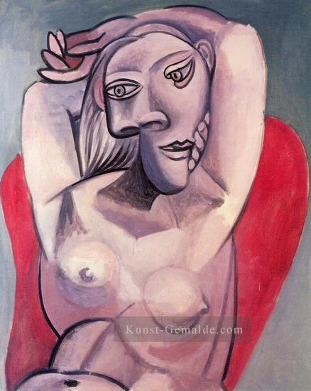 Frau dans un fauteuil rouge 1929 kubist Pablo Picasso Ölgemälde
